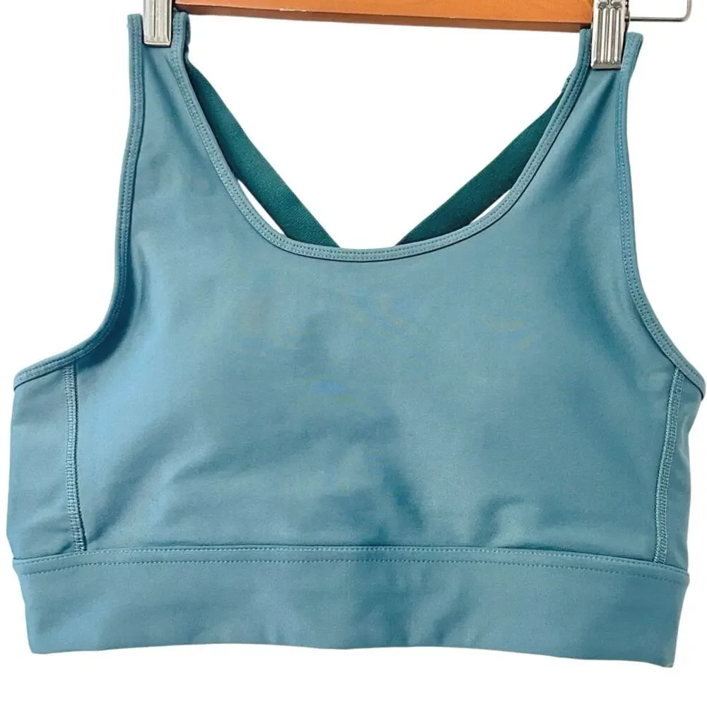 DSG Strappy Sports Bra Large Green Low Impact Athleisure Yoga Activewear